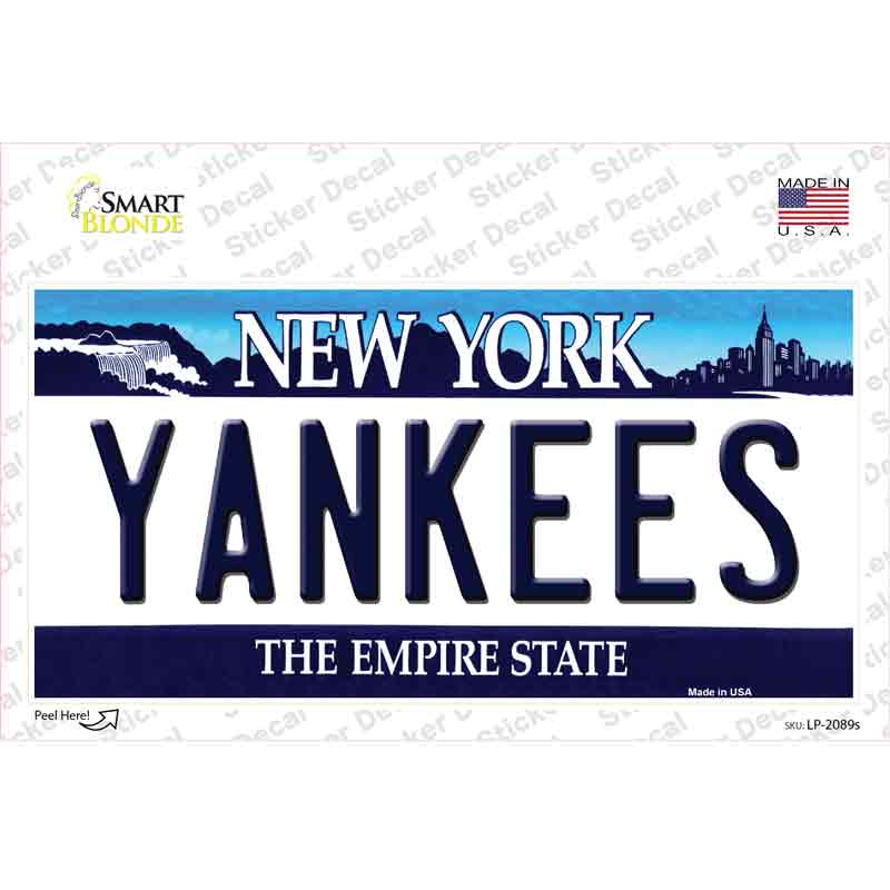 LP-2089s-M 6 x 3 in. Yankees York State Novelty Sticker Decal - Medium