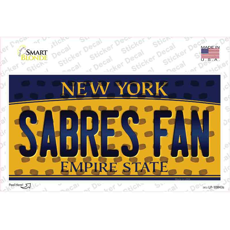 LP-10843s-M 6 x 3 in. Sabres Fan York Novelty Sticker Decal - Medium