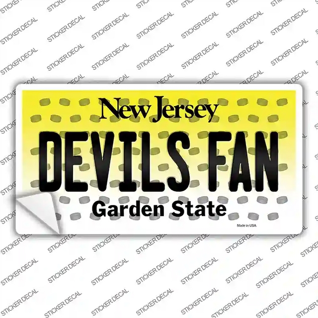 LP-10847s-XL 12 x 6 in. Devils Fan   Jersey Novelty Sticker Decal - Extra Large