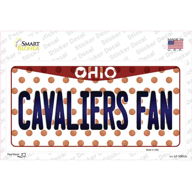 LP-10852s-M 6 x 3 in. Cavaliers Fan Ohio Novelty Sticker Decal - Medium