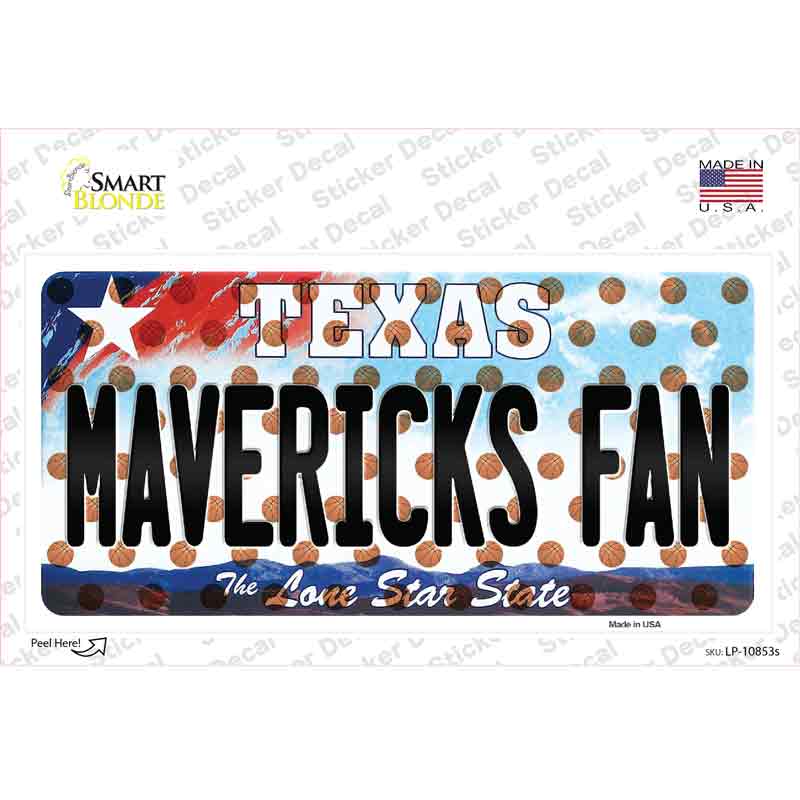 LP-10853s-M 6 x 3 in. Mavericks Fan Texas Novelty Sticker Decal - Medium