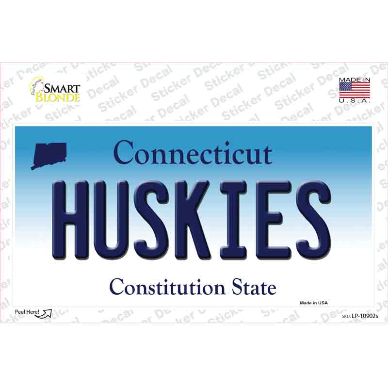 LP-10902s-M 6 x 3 in. Huskies Connecticut Novelty Sticker Decal - Medium