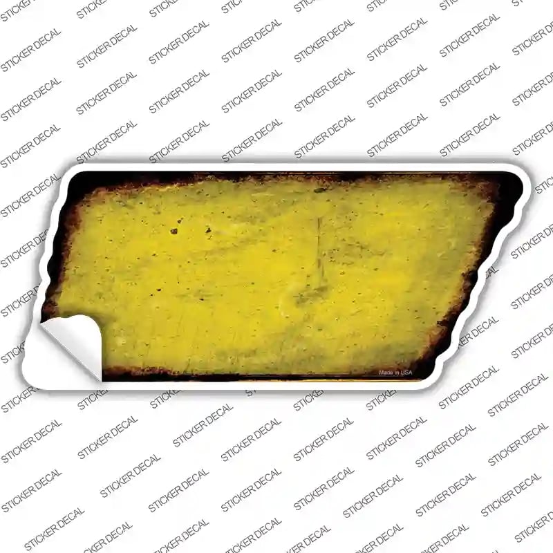 TN-105s-S 3.37 x 1.5 in. Yellow Solid Novelty Rusty Tennessee Shape Sticker Decal - Small