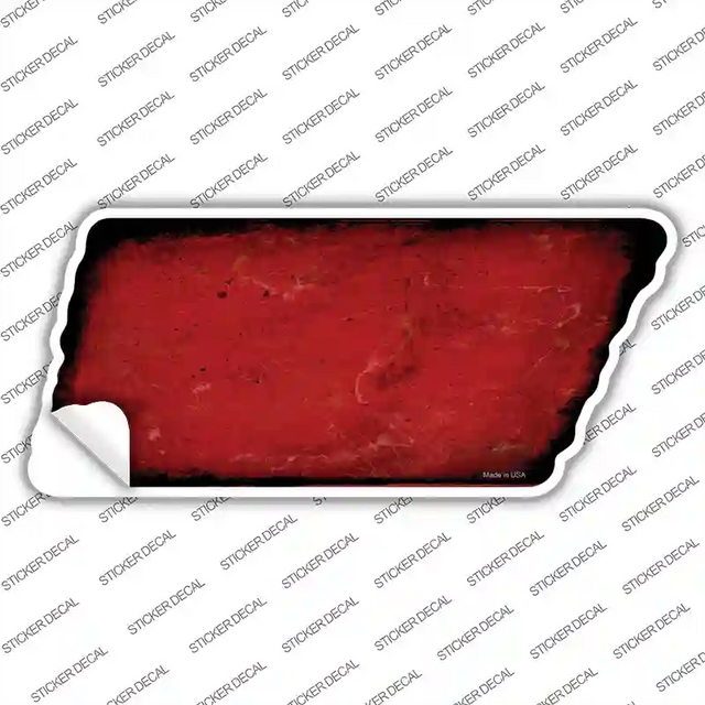 TN-107s-XL 13.5 x 6 in. Red Solid Novelty Rusty Tennessee Shape Sticker Decal - Extra Large