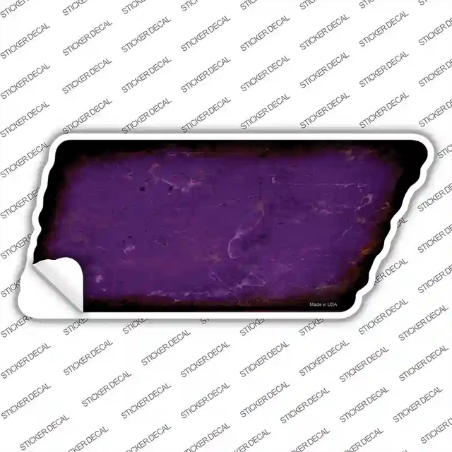 TN-109s-L 10.12 x 4.5 in. Purple Solid Novelty Rusty Tennessee Shape Sticker Decal - Large