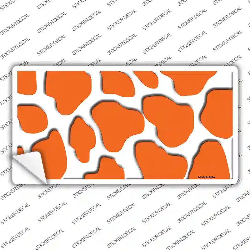 LP-2191s-S 3 x 1.5 in. Orange White Giraffe Novelty Sticker Decal - Small