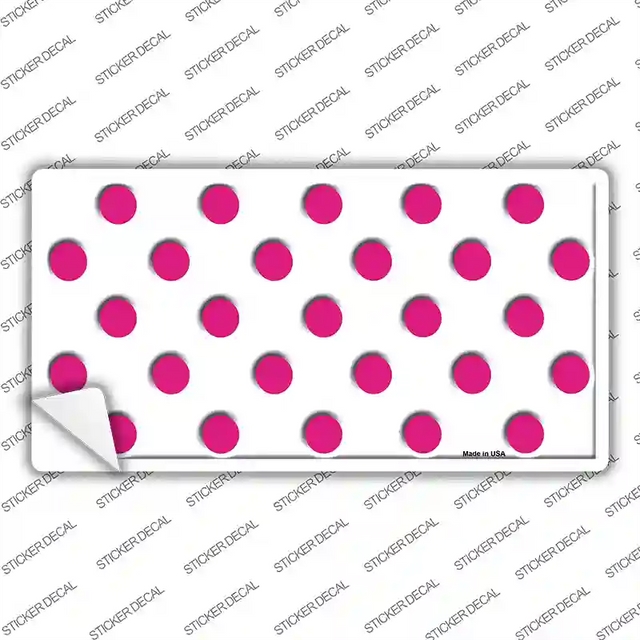 LP-2211s-L 9 x 4.5 in. Hot Pink Polka Dots White Novelty Sticker Decal - Large