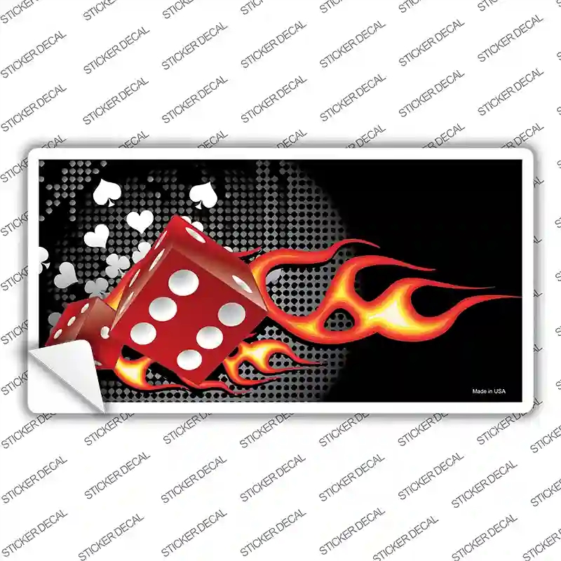 LP-2275s-S 3 x 1.5 in. Fire Dice Flame Novelty Sticker Decal - Small