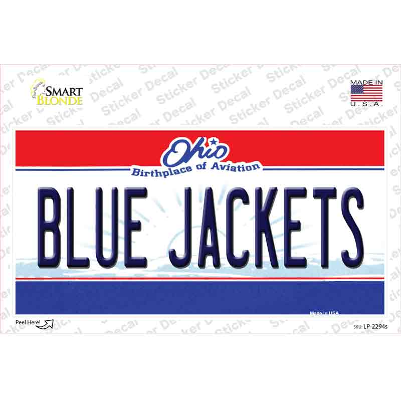 LP-2294s-M 6 x 3 in. Blue Jackets Ohio State Novelty Sticker Decal - Medium
