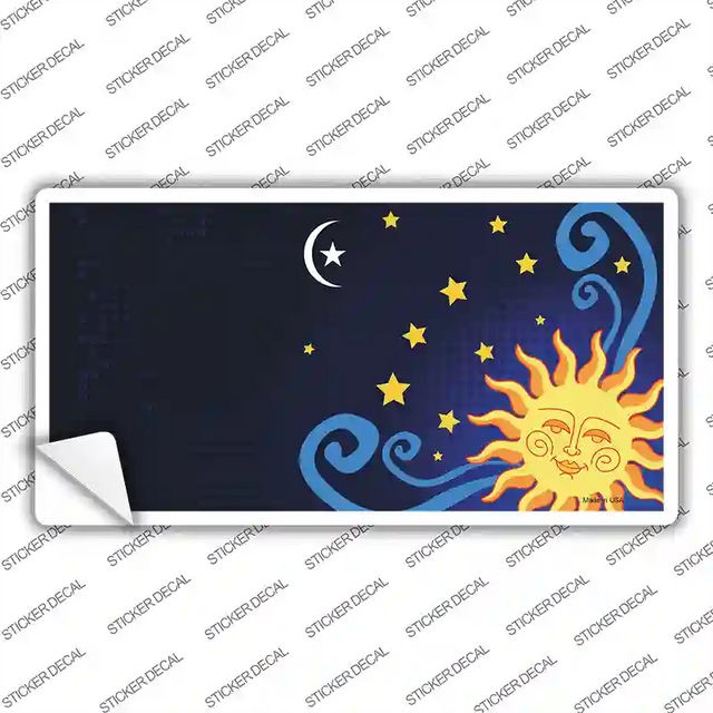 LP-2304s-L 9 x 4.5 in. Celestial Sun Offset Novelty Sticker Decal - Large