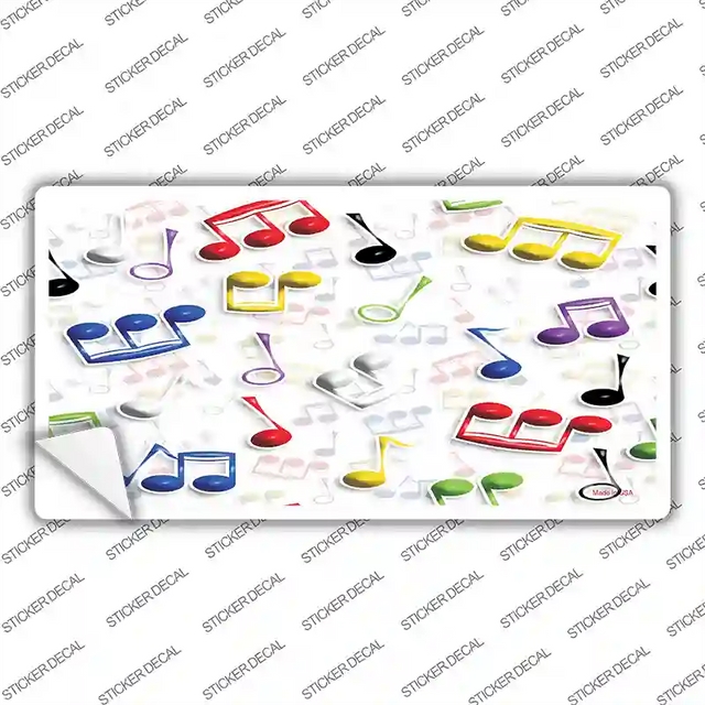 LP-2328s-L 9 x 4.5 in. Musical Notes Multi-Color Novelty Sticker Decal - Large