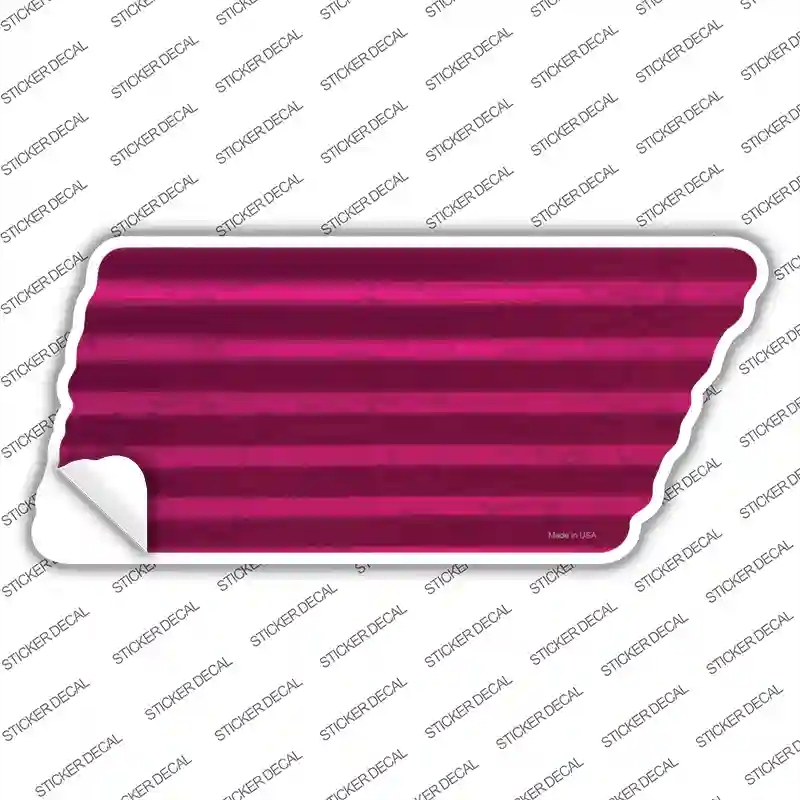 TN-202s-S 3.37 x 1.5 in. Pink Solid Novelty Corrugated Tennessee Shape Sticker Decal - Small