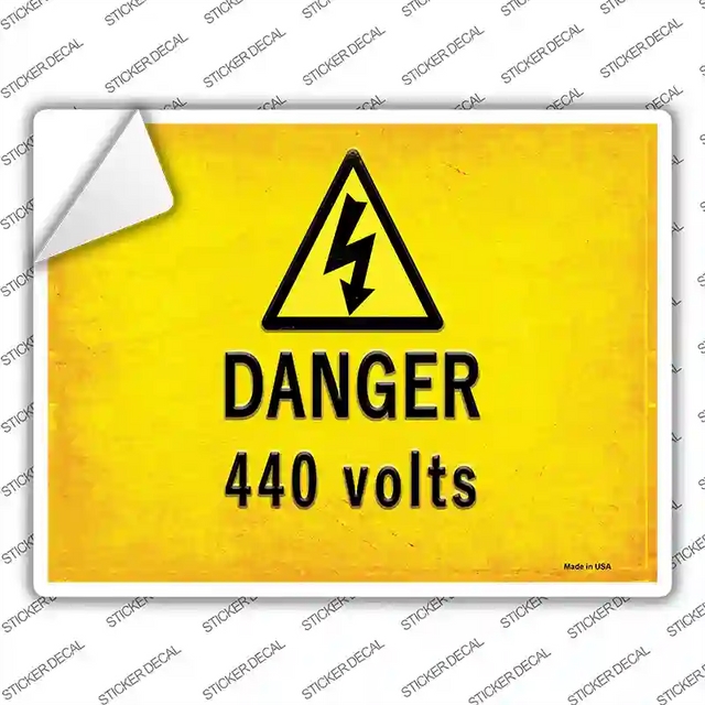 P-2741s-XL 12 x 9 in. Danger 440 Volts Novelty Rectangle Sticker Decal - Extra Large