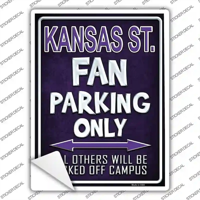 P-279s-L 9 x 6.7 in. Kansas State Novelty Rectangle Sticker Decal - Large