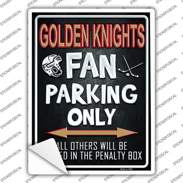 P-2823s-XL 12 x 6 in. Golden Knights Fan Novelty Rectangular Sticker Decal - Extra Large