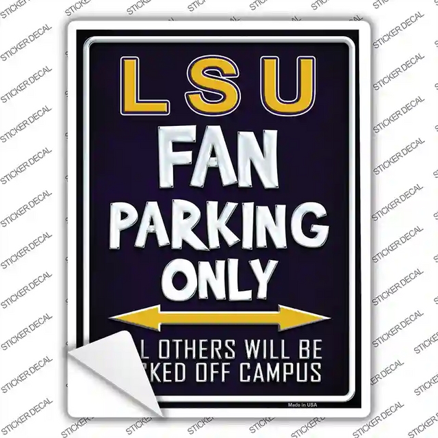 P-282s-L 9 x 6.7 in. LSU Novelty Rectangle Sticker Decal - Large