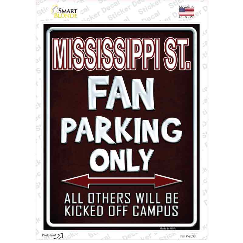 P-289s-M 6 x 4.5 in. Mississippi State Novelty Rectangle Sticker Decal - Medium
