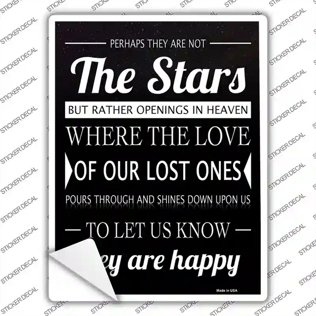 P-2939s-L 9 x 4.5 in. Stars They Are Happy Novelty Rectangular Sticker Decal - Large