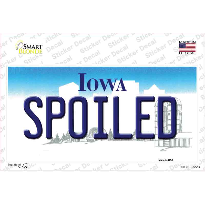 LP-10955s-M 6 x 3 in. Spoiled Iowa Novelty Sticker Decal - Medium