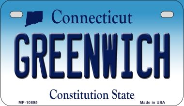 Greenwich Connecticut Novelty Metal Motorcycle Plate MP-10895