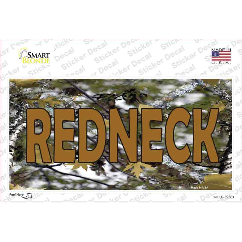 LP-3936s-M 6 x 3 in. Redneck Camo Novelty Sticker Decal - Medium