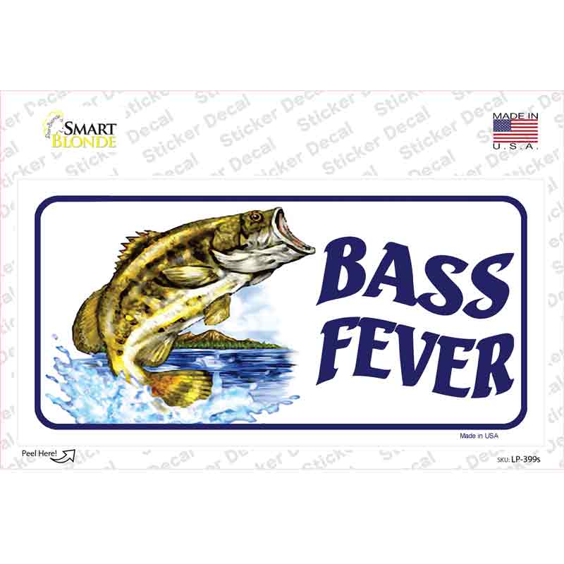 LP-399s-M 6 x 3 in. Bass Fever Novelty Sticker Decal - Medium