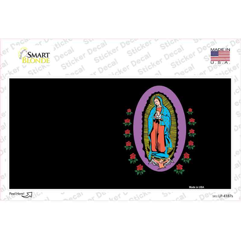 LP-4187s-M 6 x 3 in. Virgin Mary Black Novelty Sticker Decal - Medium