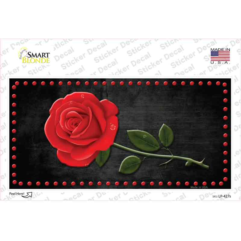 LP-427s-M 6 x 3 in. Rose Black Novelty Sticker Decal - Medium