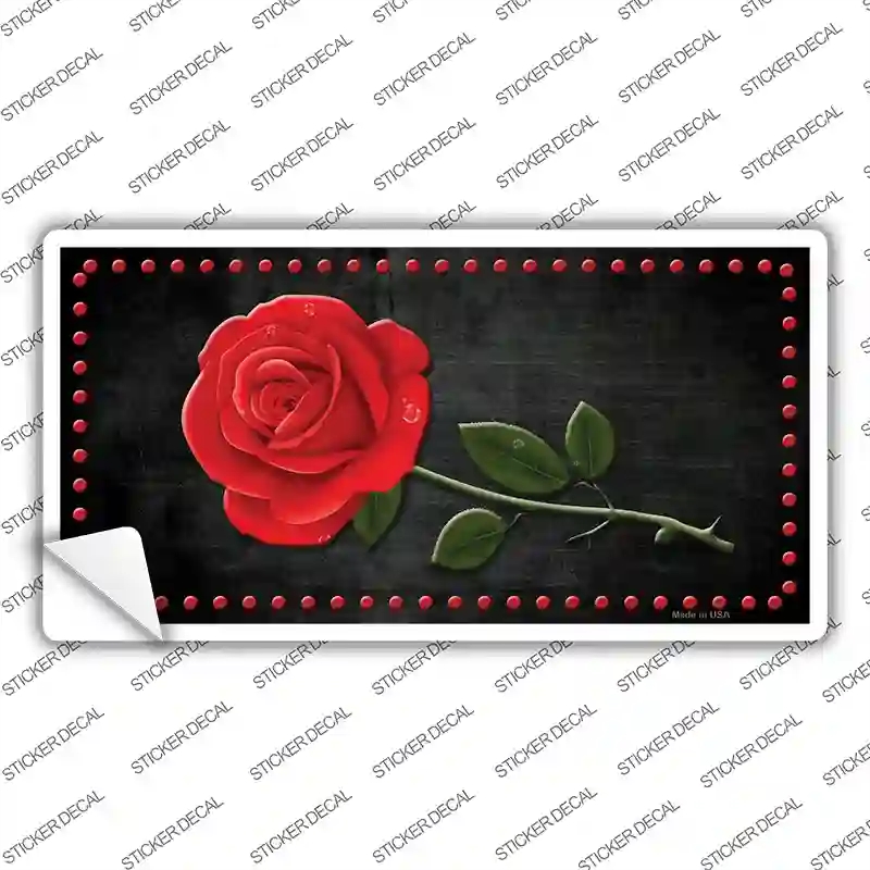 LP-427s-S 3 x 1.5 in. Rose Black Novelty Sticker Decal - Small
