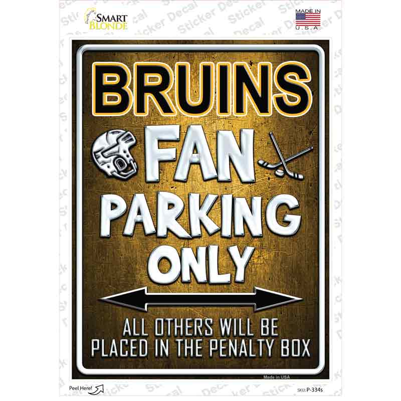 P-334s-M 6 x 4.5 in. Bruins Novelty Rectangle Sticker Decal - Medium