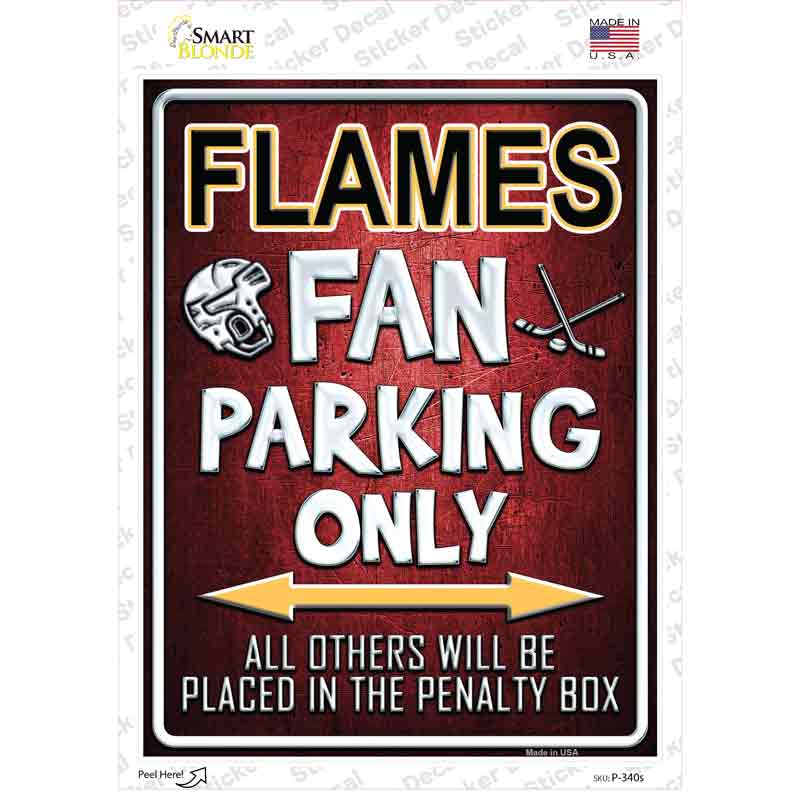 P-340s-M 6 x 4.5 in. Flames Novelty Rectangle Sticker Decal - Medium