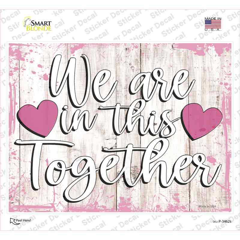 P-3462s-M 6 x 3 in. This Together Novelty Rectangular Sticker Decal - Medium