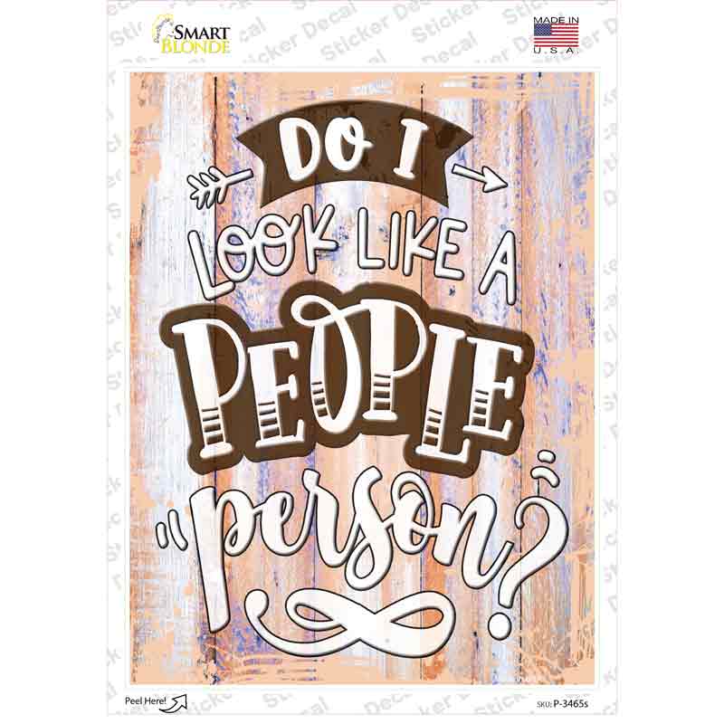P-3465s-M 6 x 3 in. People Person Novelty Rectangular Sticker Decal - Medium