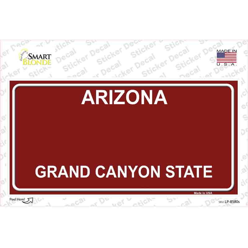 LP-8580s-M 6 x 3 in. Arizona Red Novelty Sticker Decal - Medium
