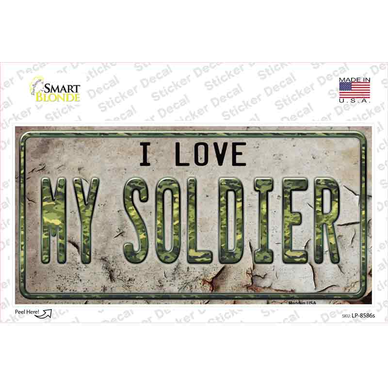 LP-8586s-M 6 x 3 in. I Love My Solider Novelty Sticker Decal - Medium