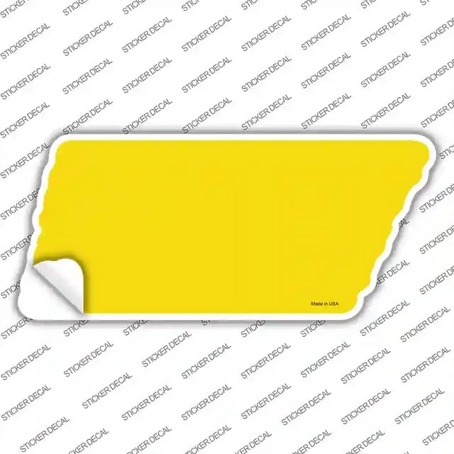 TN-005s-L 10.12 x 4.5 in. Yellow Solid Novelty Tennessee Shape Sticker Decal - Large