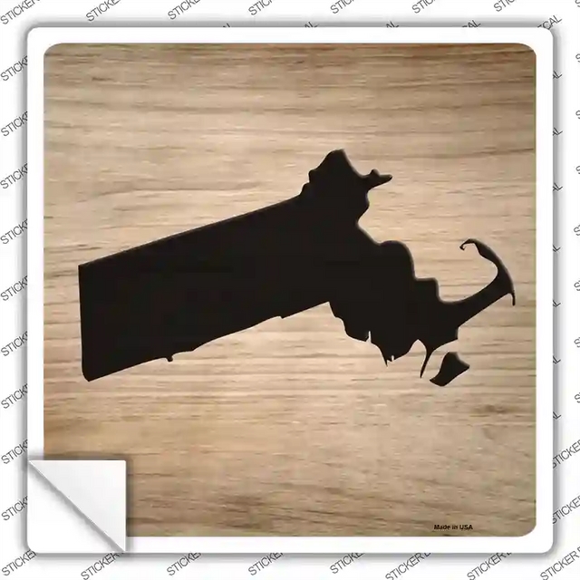 SQ-1073s-L 9 x 9 in. Massachusetts Shape Letter Tile Novelty Square Sticker Decal - Large