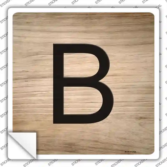 SQ-1104s-L 9 x 9 in. B Letter Tile Novelty Square Sticker Decal - Large