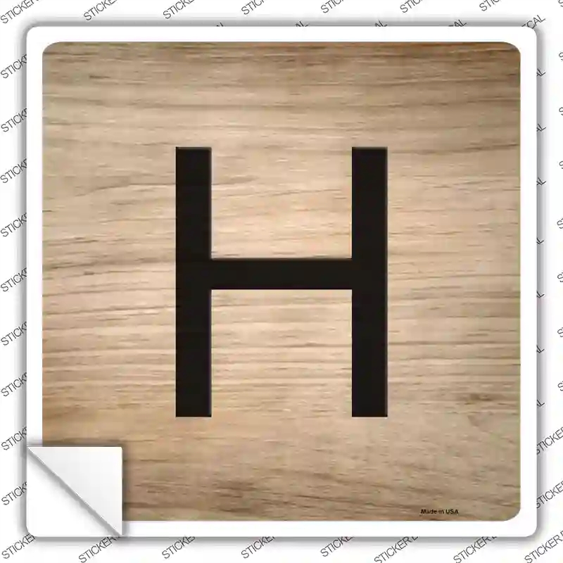 SQ-1110s-S 3 x 3 in. H Letter Tile Novelty Square Sticker Decal - Small