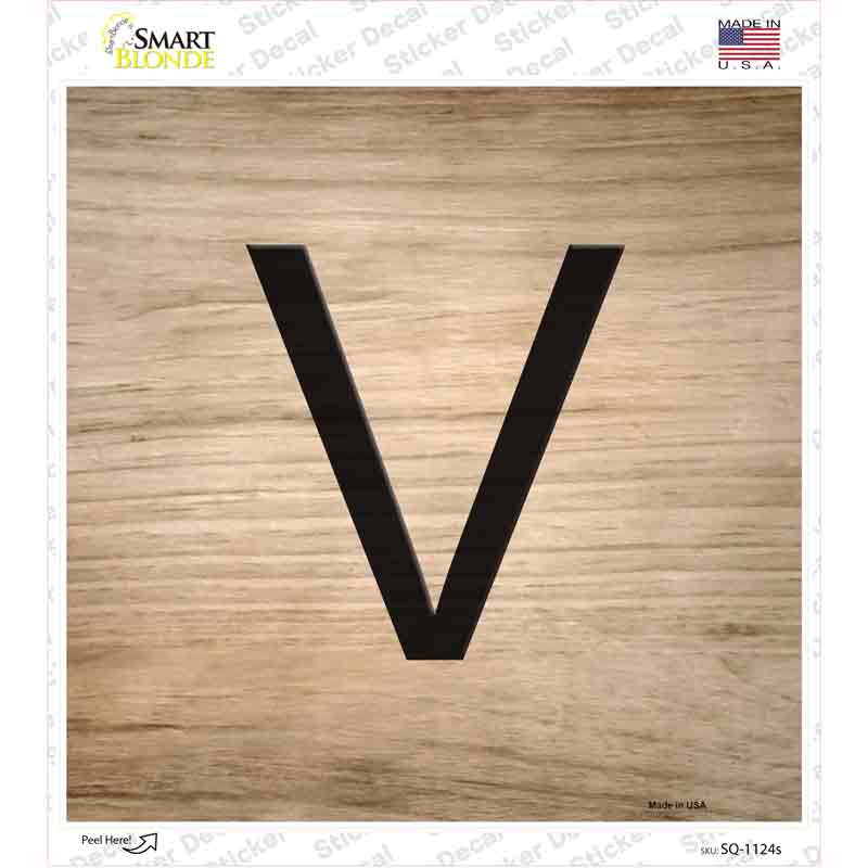 SQ-1124s-M 6 x 6 in. V Letter Tile Novelty Square Sticker Decal - Medium