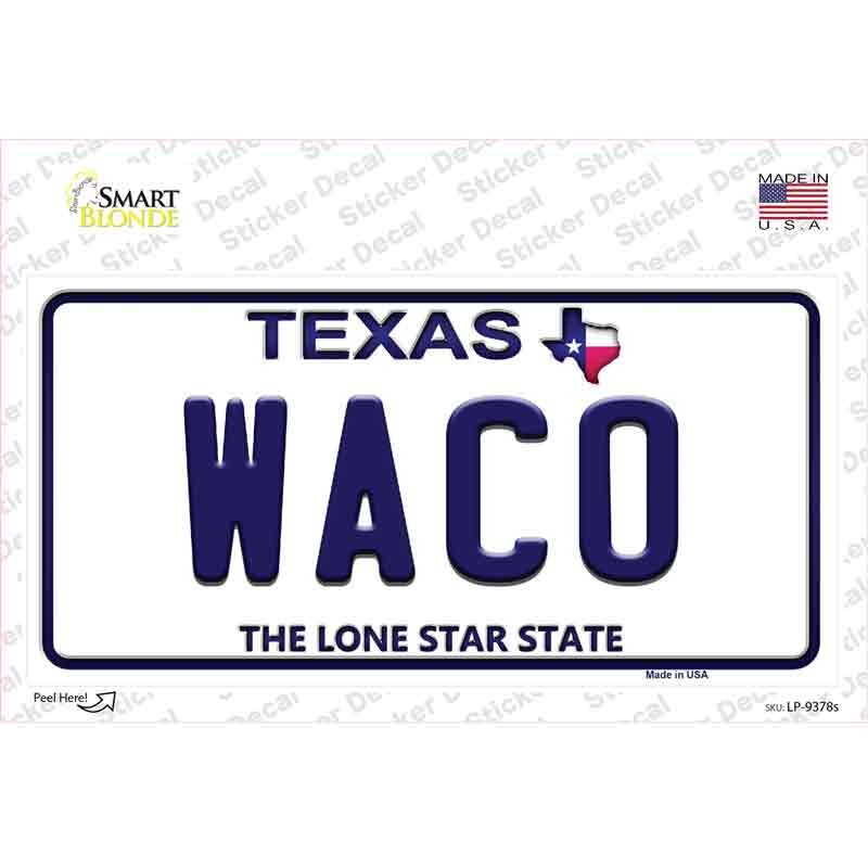 LP-9378s-M 6 x 3 in. Waco Texas Novelty Sticker Decal - Medium