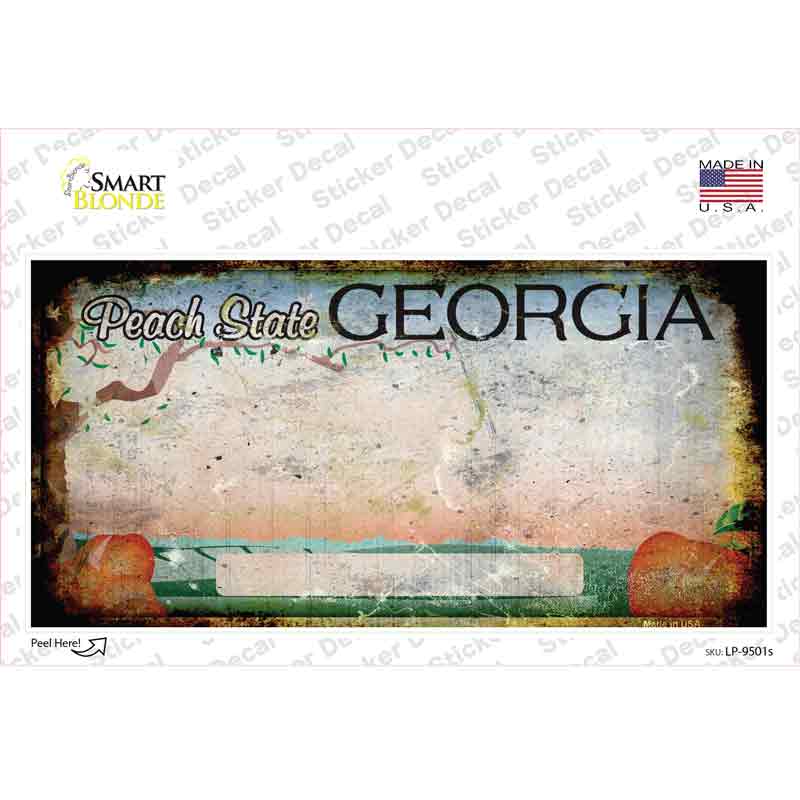 LP-9501s-M 6 x 3 in. Georgia Rusty Novelty Sticker Decal - Medium