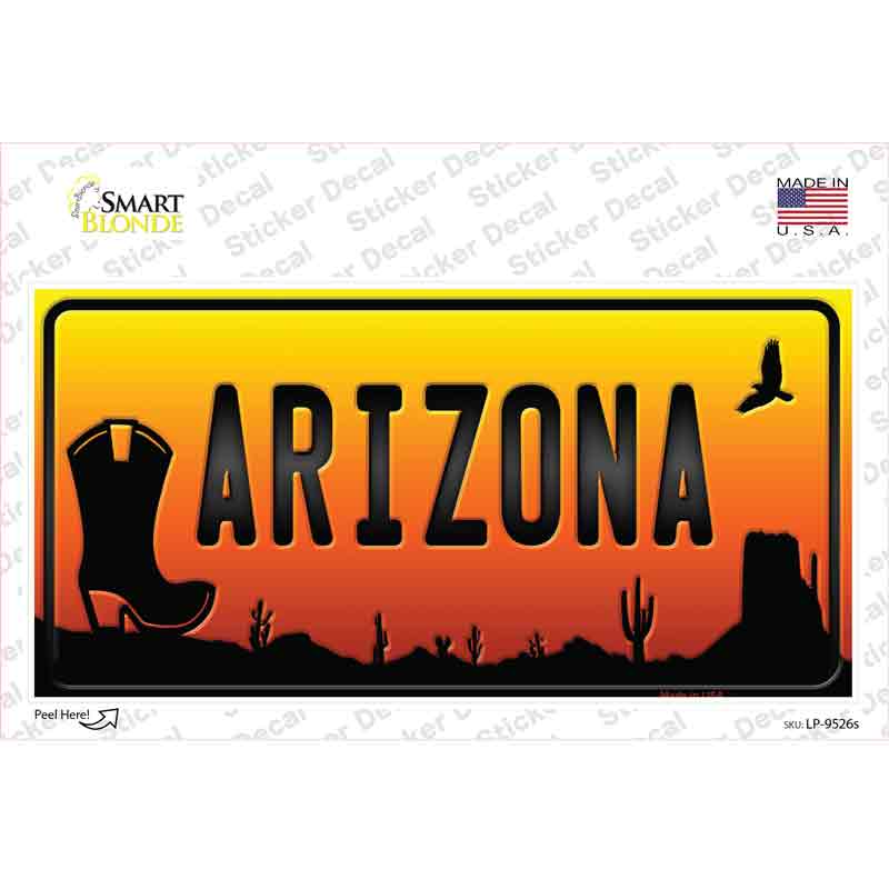 LP-9526s-M 6 x 3 in. Boot Arizona Scenic Novelty Sticker Decal - Medium