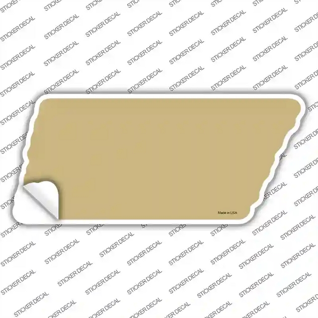 TN-015s-L 10.12 x 4.5 in. Gold Solid Novelty Tennessee Shape Sticker Decal - Large