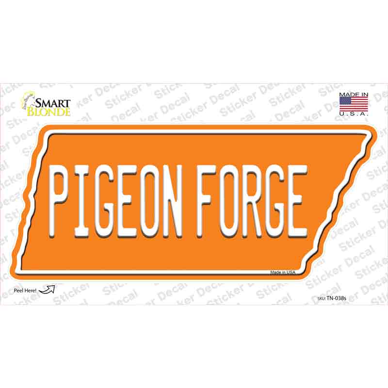 TN-038s-M 6.75 x 3 in. Pigeon Forge Novelty Tennessee Shape Sticker Decal - Medium