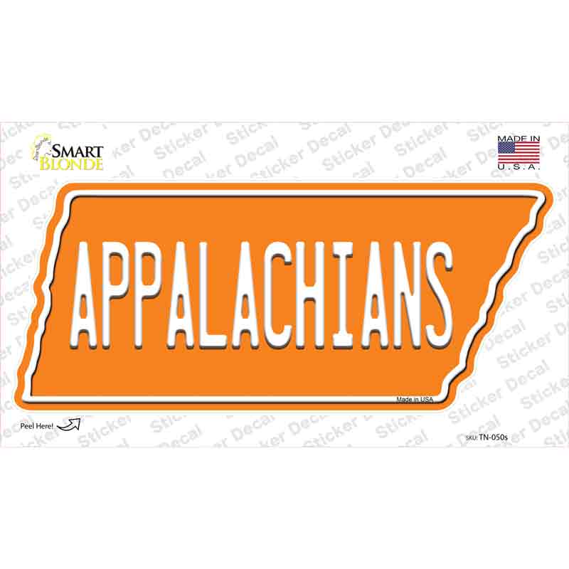TN-050s-M 6.75 x 3 in. Appalachians Novelty Tennessee Shape Sticker Decal - Medium