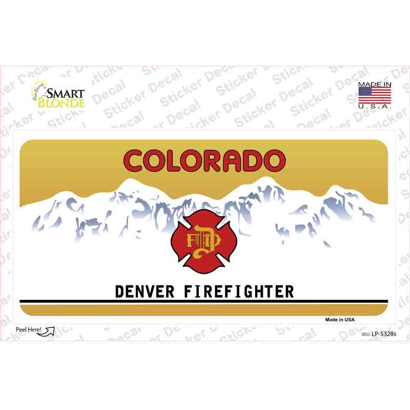 LP-5328s-M 6 x 3 in. Denver Fire Fighter Novelty Sticker Decal - Medium