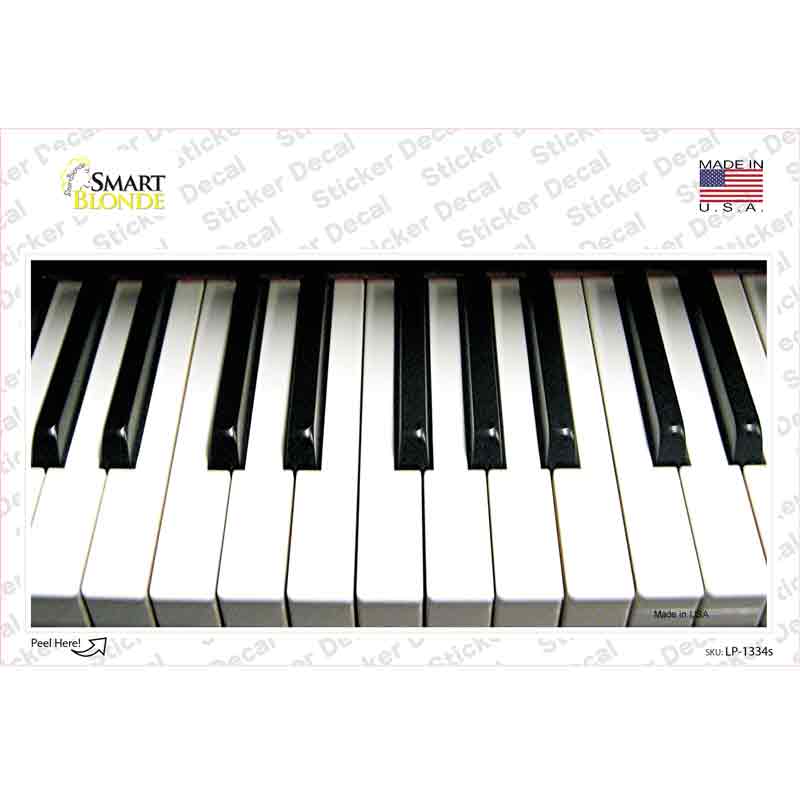 LP-1334s-M 6 x 3 in. Piano Key Board Novelty Sticker Decal - Medium