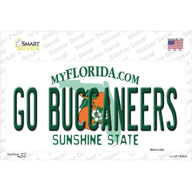 LP-13365s-M 6 x 3 in. Go Buccaneers Novelty Sticker Decal - Medium