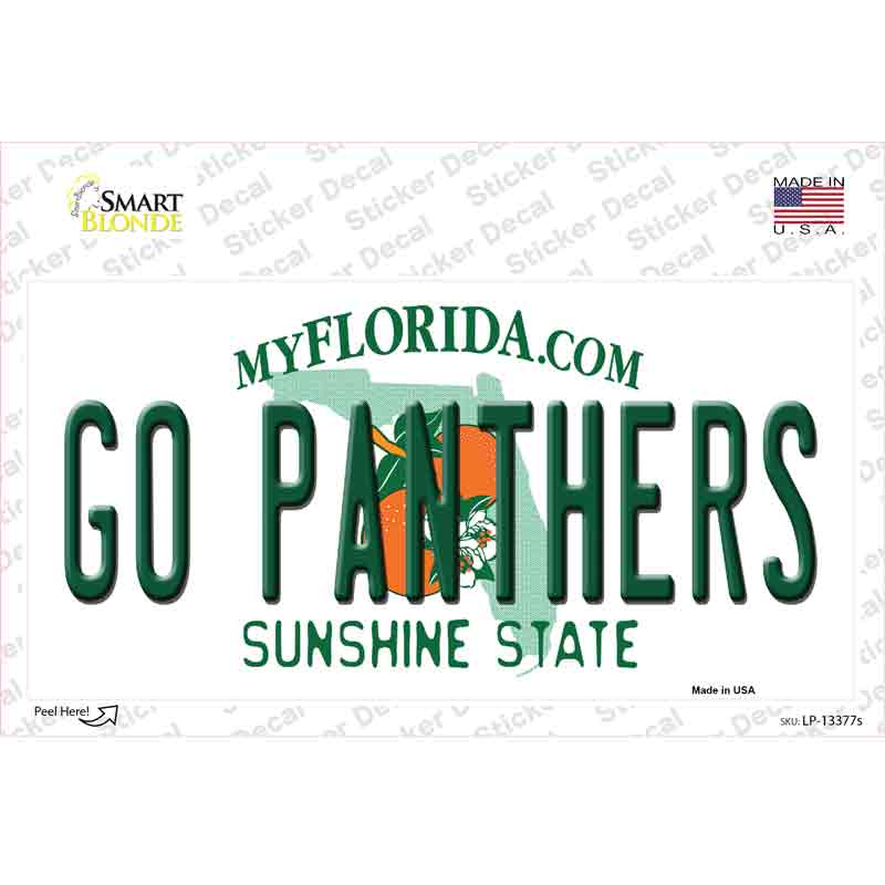 LP-13377s-M 6 x 3 in. Go Panthers Novelty Sticker Decal - Medium